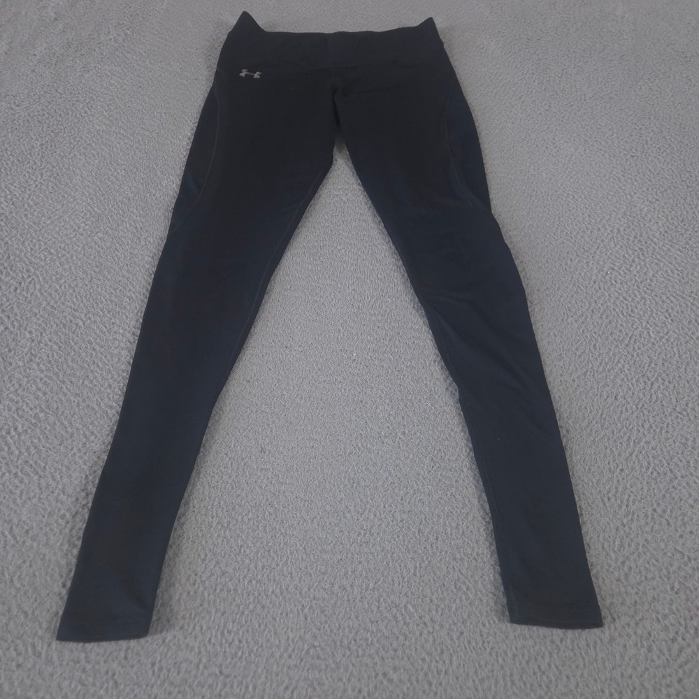 VINTAGE Under Armour Leggings Womens Small Black ColdGear Fitted Skinny Y2K 2010